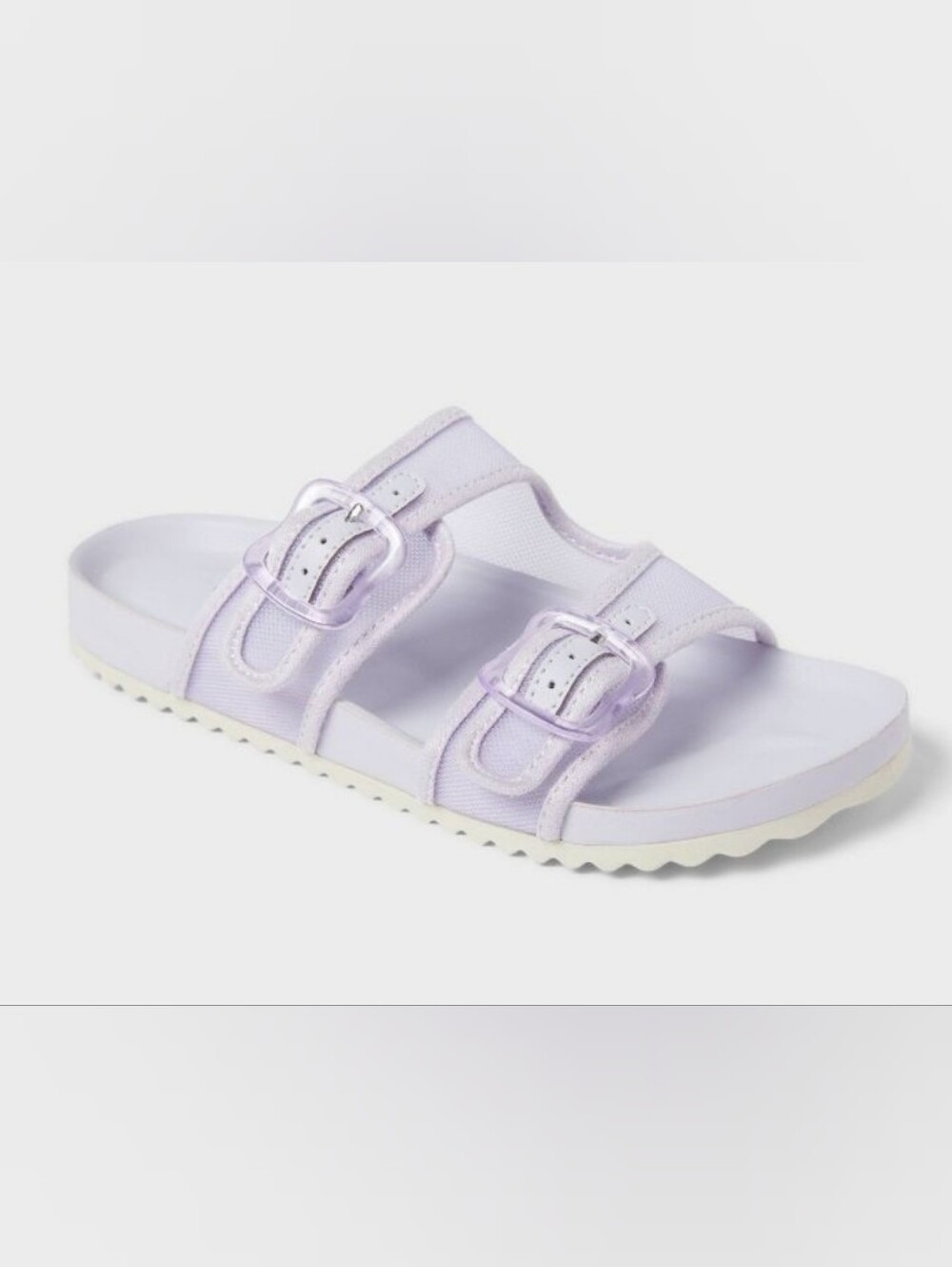 Kids Lilac Double-Buckle Slide Sandals